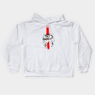 Red inked Eye Simple Kids Hoodie